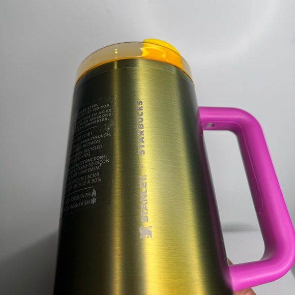 LIMITED EDITION STARBUCKS VS STANLEY Summer 2024 40 oz Tumbler Purple Gold - Picture 8 of 10